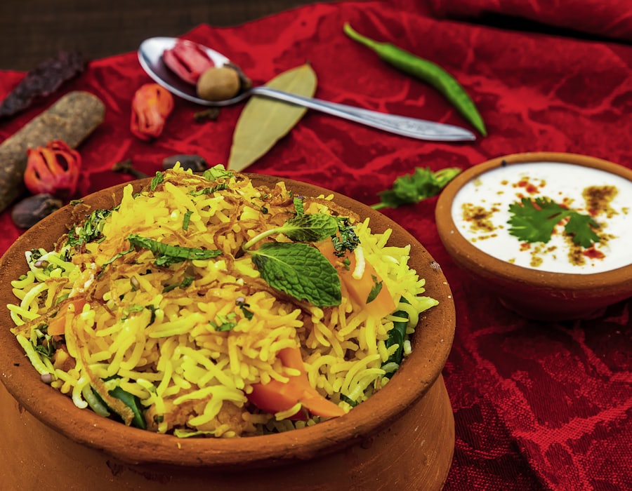 Mutton biryani slow-cooked in a clay pot