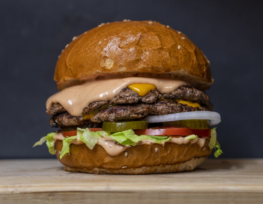Double-decker crispy chicken burger