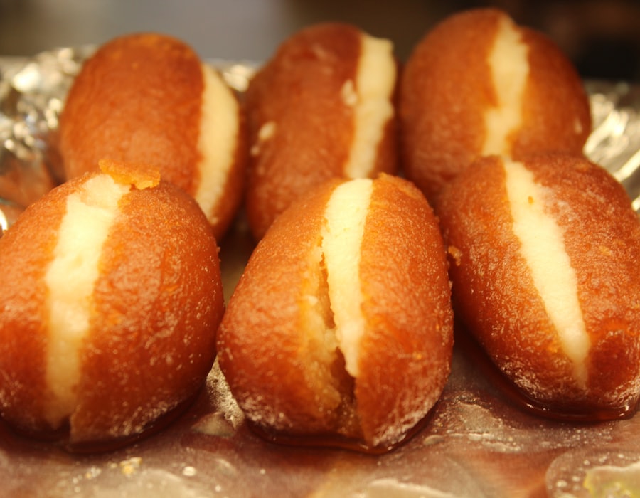 Cream-stuffed gulab jamun sweets