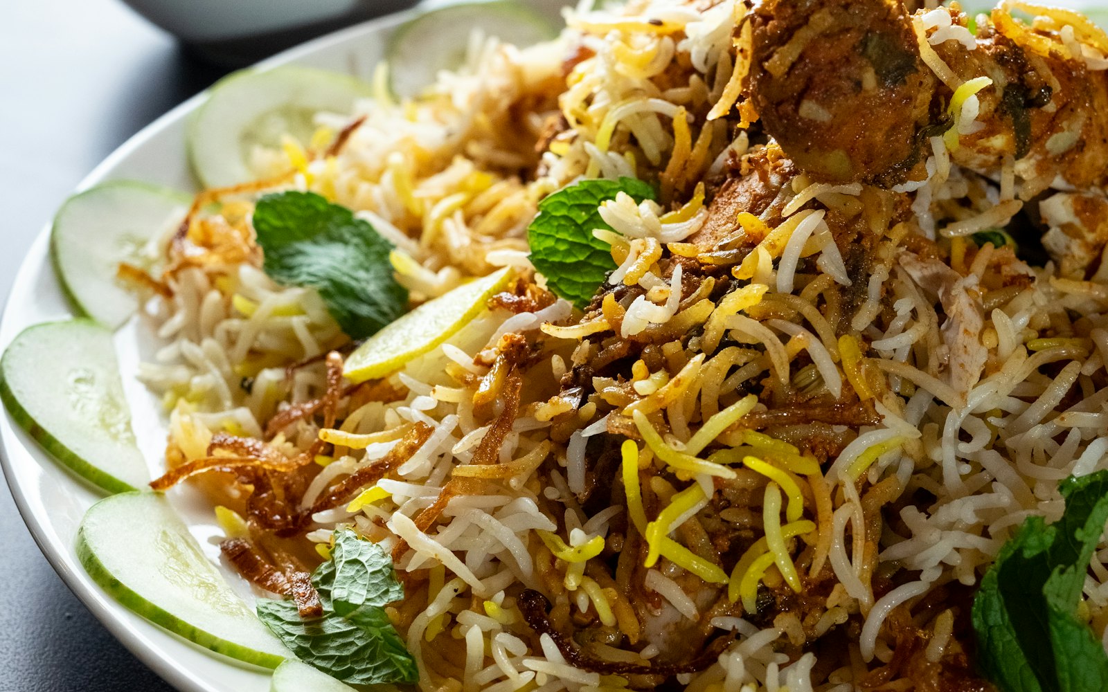 Signature chicken dum biryani platter